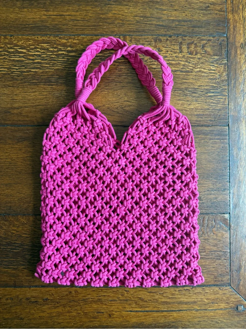 NEW NWT J Crew Hand-Knotted
Fuschia Pink Large Tote Bag - Picture 2 of 5